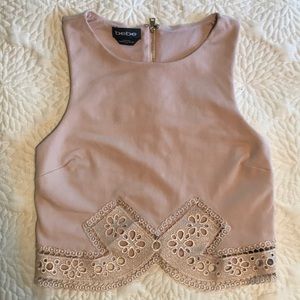 Bebe Palest Pink, Bold Lace Crop Top🌸